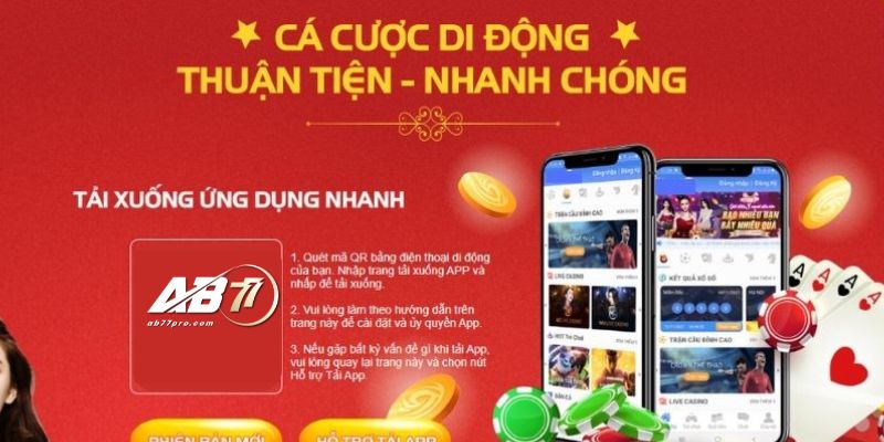 Hướng dẫn tải app AB77 chi tiết cho anh em cược thủ