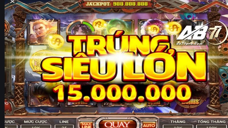 Trúng lớn với vòng quay slot game.